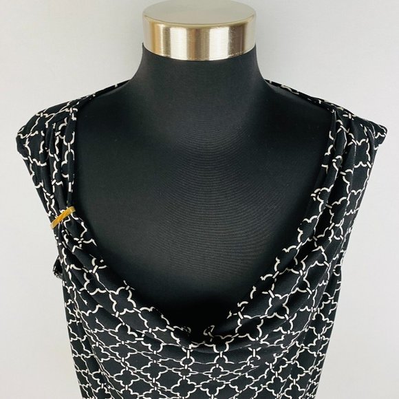Charter Club Sleeveless Geometric Print Black White Women's Plus 1X * - Picture 2 of 8